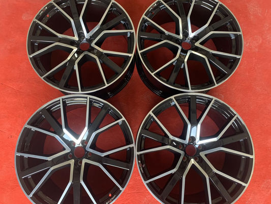 66.5 Hole 22 Inch Black Alloy Wheels , Cast 10J Car Alloy Rims