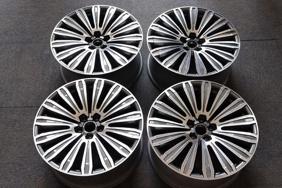 Grey 66.5 Hole 20 Inch Polished Aluminum Wheels , Audi A8 9J Alloy Wheels