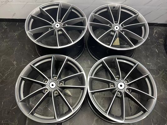 5 Double Spokes Genuine 20 Inch Alloy Wheels Grey Original For Porsche 911